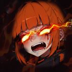 angry blood blood_on_face fire furious non-web_source open_mouth orange_eyes orange_hair screaming toga_himiko 