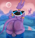 accessory animal_humanoid anthro balls beerus big_butt bodily_fluids bottomwear bottomwear_down butt cat_humanoid clothed clothing domestic_cat dragon_ball dragon_ball_super felid felid_humanoid feline feline_humanoid felis genitals hairless hairless_cat hi_res humanoid male mammal mammal_humanoid pants pants_down partially_clothed presenting presenting_hindquarters solo sphynx_(cat) steam sweat sweaty_balls sweaty_butt sweaty_genitalia tail thehonestrival unaware