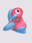 animal_focus black_eyes butter_(oshi8kyoumoh) commentary_request floating full_body grey_background head_tilt highres looking_to_the_side no_humans no_lineart partial_commentary pokemon pokemon_(creature) porygon2 simple_background solo 