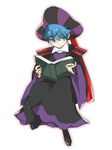  blue_eyes blue_hair blueeyes_cat book claude_frollo claude_frollo_(cosplay) cosplay disney fate/extra fate/extra_ccc fate_(series) full_body hans_christian_andersen_(fate) hat male_focus robe solo the_hunchback_of_notre_dame 