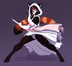  action_pose anthro bulge clothed clothing costume eocene_lacreno fighting_stance girly glowing hood invalid_tag katana lavenderpandy male mammal melee_weapon panties panty_shot red_panda robes simple_background skimpy spread_legs spreading standing sword underwear weapon 