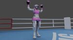abs absurd_res anthro ashley_(galethehusky) barefoot black_spots blue_eyes bottomwear boxing boxing_gloves bulge clothing feet fight fighting_ring flexing fur galethehusky girly grey_background handwear hi_res knockout legwear looking_at_viewer male markings muscular muscular_male pink_bottomwear pink_boxing_gloves pink_clothing pink_crop_top pink_hair_tips pink_handwear pink_shorts shorts simple_background solo sport spots spotted_body spotted_fur standing_over sweater taunting thigh_highs topwear white_body white_clothing white_fur white_legwear white_thigh_highs