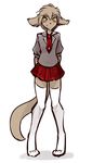  anthro basitin blush clothing keith_keiser knee_highs school_uniform simple_background skirt tom_fischbach twokinds uniform white_background 