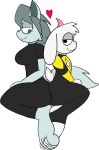 &lt;3 aged_up anthro asriel_dreemurr ass_to_ass big_breasts big_butt bovid breasts butt canid canine caprine clothing crossover duo dust:_an_elysian_tail dust_(elysian_tail) entwined_toes eye_contact feet female foot_fetish foot_play footsie footwear fox frozarcold girly goat hi_res looking_at_another male male/female mammal shorter_male sitting sitting_on_another socks stirrup_socks taller_female toes undertale undertale_(series)