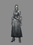  armor azuki_(azuki-taste) belt full_armor full_body gauntlets greaves helmet high_heels highres knight original shoulder_armor simple_background solo spaulders trench_coat turtleneck 