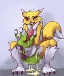  black_lips blush canine cum cum_inside digimon drooling fox gastropod lips long_tongue mammal messy numemon orgasm penetration renamon saliva sex shaking size_difference slime slug tongue trembling ungulatr 