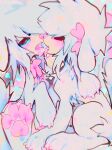 canid canine canis domestic_dog duo female feral fr34kpet french_kissing fur hi_res kissing mammal selfcest square_crossover white_body white_fur wynter_(fr34kpet)