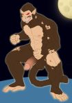  ape balls dragon_ball facial_hair fur fur_growth growing growth macro male mammal moon muscle_growth muscular mustache nappa nipples nude oozaru penis primate rakete red_eyes shadowpelt solo transformation 