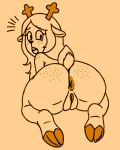 absurd_res anthro anus butt deer deltarune female genitals guide_lines hair hi_res hooves horn looking_at_viewer looking_back looking_back_at_viewer m0rt1337 mammal noelle_holiday presenting presenting_hindquarters pussy rear_view sketch sketch_page solo tail undertale undertale_(series)