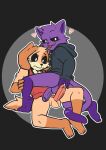&lt;3 absurd_res anthro balls bodily_fluids bottomless bottomless_male canid canine canis catnap_(poppy_playtime) clothed clothing cum cum_on_own_penis cum_on_penis cum_on_self dogday_(poppy_playtime) domestic_cat domestic_dog duo felid feline felis genital_fluids genitals hi_res hoodie male male/male mammal penis poppy_playtime saku1saya smiling_critters spread_legs spreading tail tail_around_leg tongue tongue_out topwear