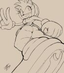 accessory amy_rose anthro big_hands bottomwear butt clothed clothing coat eulipotyphlan eyelashes female fully_clothed gesture gloves hair_accessory hairband hand_gesture handwear hedgehog hi_res ice_skates line_art looking_back mammal pants sega sketch smile solo sonic_the_hedgehog_(series) topwear v_sign zframe