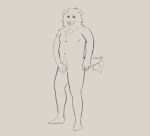 anthro covering covering_self covering_up echto male solo tail tail_motion tailwag