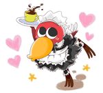  avian bird blush clothing kyoro_chan kyoro_chan_(series) maid_uniform on_one_leg sachiko solo standing uniform 