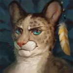  2019 alsareslynx ambiguous_gender digital_media_(artwork) digital_painting_(artwork) fekkri_talot feline feral fur green_eyes looking_at_viewer mammal smile solo tan_fur whiskers 