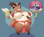 alcohol ambiguous_gender ambiguous_prey ambiguous_species anthro anthro_pred areola areola_slip beer beer_mug belly beverage big_breasts breasts clothed clothing curvy_figure deer drunk female female_pred gulpspooky hand_on_belly hi_res huge_breasts inside_stomach internal mammal navel oral_vore organs pelvic_curtain pigeon_toed semi-anthro size_difference skimpy smaller_ambiguous smaller_prey stomach substance_intoxication thick_neck thick_thighs voluptuous vore wide_hips