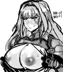  1girl absurdres armor breasts embarrassed ethel_(xenoblade) flashing grey_hair highres inverted_nipples large_breasts nahnah21 sketch tagme xenoblade_chronicles_(series) xenoblade_chronicles_3 