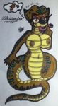  alessandra anaconda anthro armpits big_breasts blancathewolfdog blancathewolfdog_(artist) breasts fan_character female huge_breasts looking_at_viewer naga nipples open_mouth reptile scalie snake solo sonic_(series) tongue 