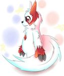  cute fluffy fluffy_tail fur long_tail multicolored_fur nintendo pok&eacute;mon red_eyes red_fur side_view star svarrenglossenii two_tone_fur video_games white_fur zangoose 