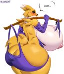  absurd_res bandai_namco big_breasts breasts clothing curvy_anthro curvy_female digimon digimon_(species) female hi_res huge_breasts hyper hyper_breasts renamon solo torn_clothing winter_nacht 