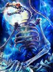  dragon kamigoku_no_valhalla_gate kapikun_(karsen513) no_humans original pile_of_skulls red_eyes shingoku_no_valhalla_gate skeleton standing 