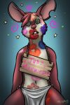 anthro bottomwear clothing dazed digital_media_(artwork) fur hi_res just_married kiss_mark lipstick loincloth makeup male mammal murid murine open_mouth rat rodent solo spiral_eyes tek_(tekandprieda) tekandprieda_(artist) the_rune_tapper