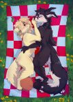  blush boop canid canine duo female female/female fox fur hi_res horitoy hority ibzifox mammal multicolored_body nose_boop picnic_blanket tuft two_tone_body vulfen wholesome 