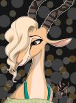  antelope anthro arzmx bovid clothed clothing disney female gazelle gazelle_(zootopia) mammal simple_background smile solo zootopia 