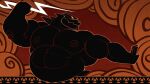  1boy abs alternate_muscle_size bara belly_rest cloud dinosaur_boy electricity electrokinesis fine_art_parody furry furry_male godzilla godzilla_(series) greek_painting_style hercules_(1997_film) here_comes_zeuszilla_(meme) highres holding_lightning_bolt huge_pectorals male_focus meme muscular muscular_male nude outstretched_arm parody profile racesolar solo strongman_waist style_parody upper_body zeuszilla_(plasmili0) 