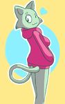  &lt;3 bottomless cat clothed clothing cute feline hoodie mammal melina_(nekuzx) nekuzx simple_background 