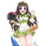  accident black_hair character_request dress dropping hat holding kusaka_souji long_hair official_art plaid plaid_dress purple_eyes skirt solo spatula sweatdrop transparent_background uchi_no_hime-sama_ga_ichiban_kawaii underbust wrist_cuffs 