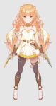  1girl animal_ears armlet asymmetrical_legwear auroralive bare_shoulders closed_mouth dolphenry dual_wielding fingerless_gloves finni_rabbi full_body gloves gun handgun holding holding_gun holding_weapon medium_hair orange_eyes orange_hair shirt skirt sleeveless sleeveless_shirt smile thighhighs toenails torn_clothes torn_thighhighs virtual_youtuber weapon white_background white_footwear white_shirt white_skirt 