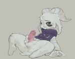 2_horns 4_fingers after_masturbation anthro asriel_dreemurr asriel_dreemurr_(god_form) balls black_markings black_nose black_sclera bodily_fluids bottomless bottomless_anthro bottomless_male butt cheek_markings claws clothed clothing cum cum_on_clothing cum_on_face cum_on_own_face cum_on_penis cum_on_self delta_rune_(emblem) facial_markings fingers fur genital_fluids genitals glistening glistening_genitalia glistening_penis head_markings holding_own_penis holding_penis horn male male_anthro markings penis pink_penis purple_clothing purple_robe ramssa robe robe_only short_tail solo sweat symbol tail undertale undertale_(series) white_balls white_body white_butt white_claws white_ears white_eyes white_fur white_horn white_sleeves white_tail