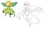  anthro breasts comparison digimon edit female flora_fauna flower grope hand_on_breast nipples plant pussy sketch solo sunflowmon tagme wide_hips 