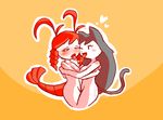  arthropod blush cat chlomaki crustacean feline female female/female kissing lobco lobster mammal marine nekuzx saliva saliva_string tongue wadanohara_and_the_great_blue_sea 