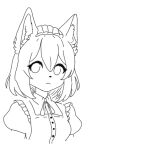 clothing female invalid_tag kemono line_art maid_uniform onnog simple solo uniform