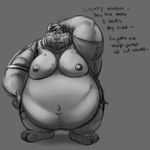  bear belly belly_overhang blush clothed clothing galvinwolf male mammal moobs obese open_shirt overweight 
