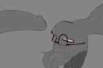 animal_crossing anthro biped domestic_cat duo erection eyewear felid feline felis fur genitals glasses hi_res male mammal monochrome nintendo penis raymond_(animal_crossing) sincastermon upside_down