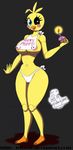  2016 absurd_res animatronic anthro areola avian beak bib big_breasts bird black_sclera blue_eyes breasts camel_toe chicken clothed clothing colored cupcake_(fnaf) edit erect_nipples female five_nights_at_freddy&#039;s five_nights_at_freddy&#039;s_2 hi_res jojocoso machine nipple_bulge nipples non-mammal_breasts panties robot rosy_cheeks skimpy smile solo toy_chica_(fnaf) underwear video_games wide_hips 