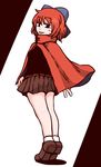  bow cape hair_bow high_collar jiru_(jirufun) long_sleeves red_eyes red_hair sekibanki short_hair skirt solo tongue tongue_out touhou v 