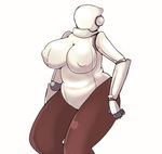  android ass breasts covered_nipples cyborg east_(eastbighelp) haydee_(game) haydee_(haydee) highres huge_breasts plump robot simple_background solo thick_thighs thighs white_background 