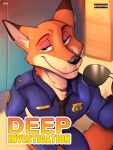  absurd_res anthro canid canine clothed clothing comic cover disney english_text eyewear fox green_eyes hi_res looking_at_viewer male mammal nick_wilde police police_uniform red_fox solo sunglasses text true_fox uniform zootopia zourik 