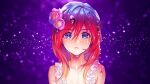  1girl artist_request blue_eyes character_request commentary_request copyright_request highres long_hair looking_at_viewer multicolored_hair non-web_source orange_hair purple_hair raian red_hair solo source_request water_drop wet 
