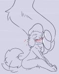  anthro bird_dog blush canid canine canis curled_tail domestic_dog duo feet female foot_fetish golden_retriever hi_res hunting_dog mammal micro paws retriever tail vixeyhuskybutt_(artist) 