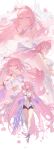  4girls bare_shoulders black_shorts boots breasts cleavage closed_mouth dress elf elysia_(herrscher_of_human:ego)_(honkai_impact) elysia_(honkai_impact) full_body gloves hair_ornament highres honkai_(series) honkai_impact_3rd long_hair multiple_girls petals pink_eyes pink_hair pink_theme pointy_ears shorts simple_background sleeveless sleeveless_dress smile sougishi_ego strapless strapless_dress veil very_long_hair wedding_dress white_background white_dress white_footwear white_gloves 