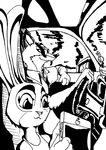  black_and_white canine clothed clothing disney fox jinksa judy_hopps lagomorph mammal monochrome nick_wilde rabbit roadtrip zootopia 