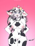  animated anthro blep bloominglynx bovid bovine breasts cattle dancing espiozx female horn mammal nipples pink_nipples solo tongue tongue_out 