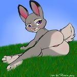  butt disney female judy_hopps lagomorph looking_at_viewer mammal nude pinkle pinup pose pussy rabbit solo zootopia 