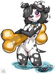  alpha_channel anthro atryl bikini black_hair blush canid canine canis clothing collar dalmatian domestic_dog fan_character female floatie hair inflatable inflatable_toy mammal purple_eyes simple_background solo solo_focus swimwear transparent_background wristband 
