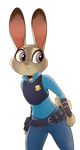  2016 alpha_channel anthro clothed clothing disney female judy_hopps krayboost lagomorph looking_away mammal police_uniform rabbit simple_background solo transparent_background uniform zootopia 