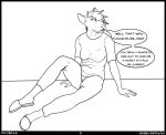  annoyed anthro bottomwear breast_outline breasts british bull_terrier canid canine canis cassidy_(rebeldragon101) clothing domestic_dog female footwear hunting_dog loose_shirt lying_on_ground mammal pants rebeldragon101 shirt shoes sitting sitting_on_ground slippers solo terrier topwear 